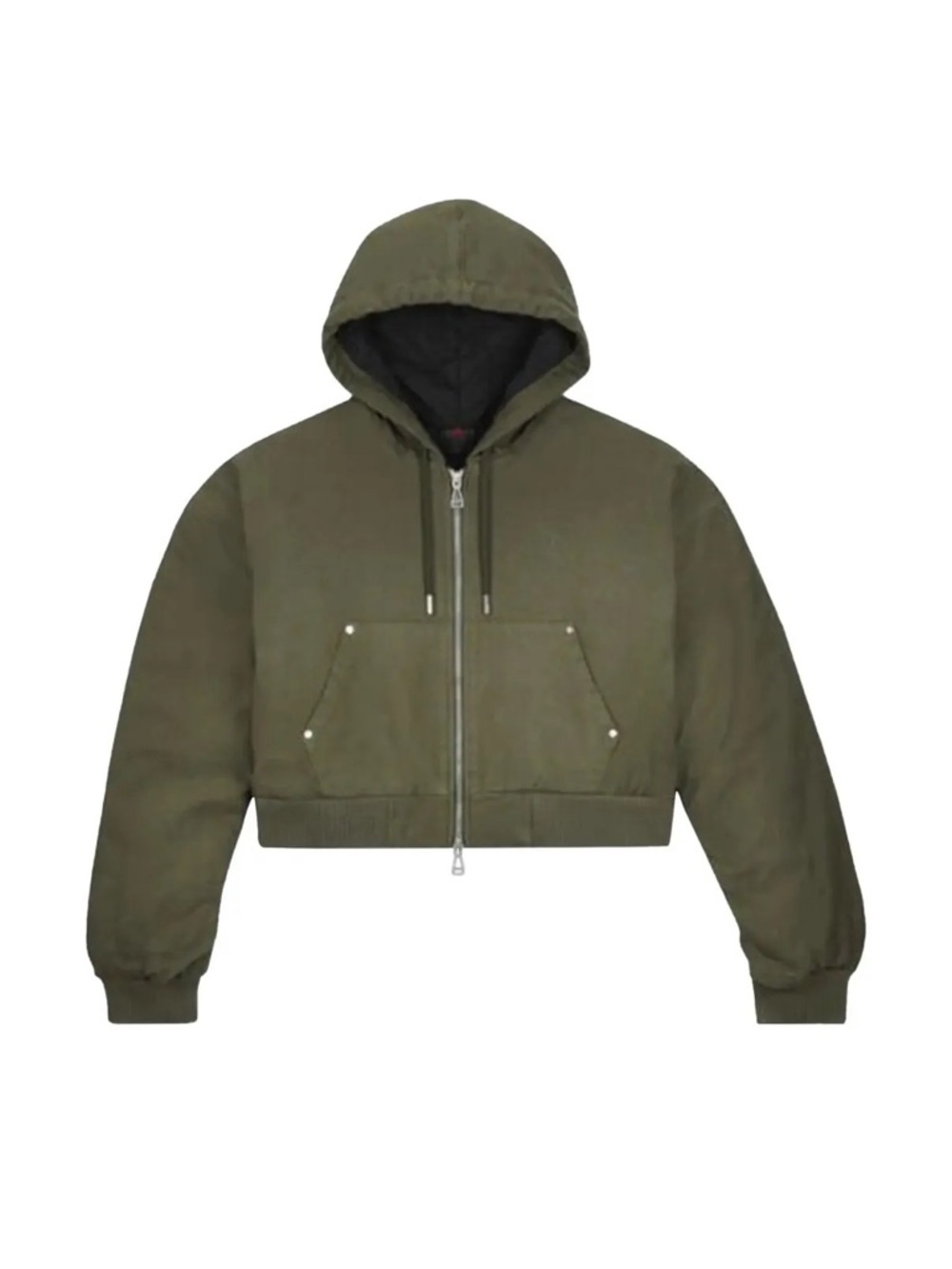 Cactus Jack by Travis Scott Olive Hooded Cropped Bomber Jacket